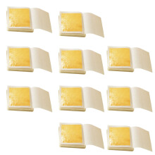 10Pièces Feuille Dorée Décorative En Papier Imitation Or Brillant
