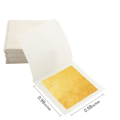 10Pièces Feuille Dorée Décorative En Papier Imitation Or Brillant 2