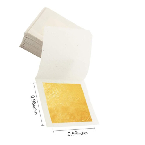 10Pièces Feuille Dorée Décorative En Papier Imitation Or Brillant 1