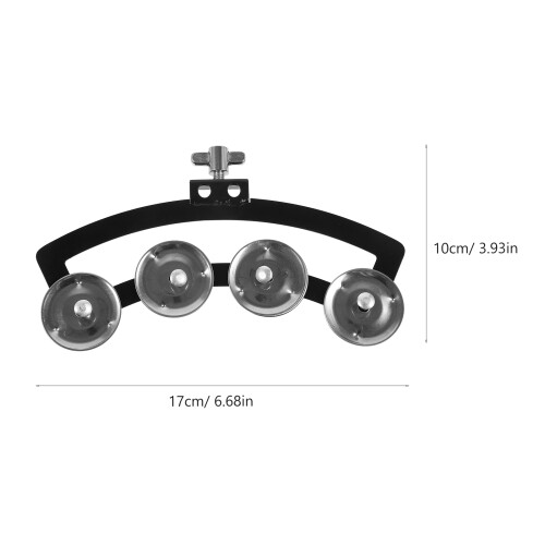 Instrument Tambourin Main Argenté Robuste Aluminium ABS Durable 2