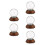 5Stk Schneekugel Set Mit Robustem Holzsockel 5