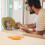 3Pcs Kids Radish Shaped Tableware Bowl Spoon Orange 4