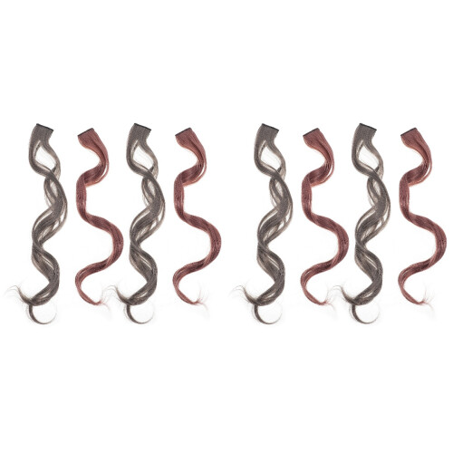 8Pièces Extensions Filles Bouclées Éclatantes Look Naturel 2