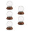 5Stk Schneekugel Set Mit Robustem Holzsockel 4