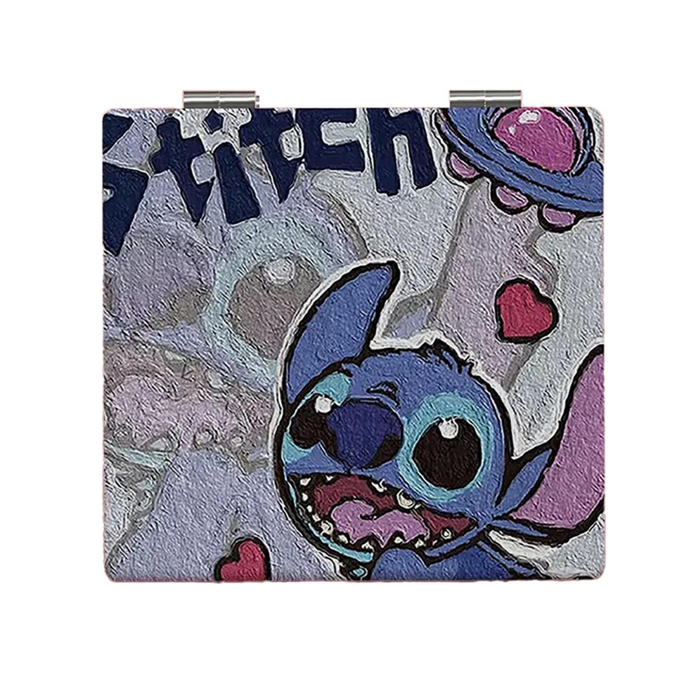 Compact Mirror with 2X Magnification, Cute PU Leather Pocket Makeup Mirror for Travel and Purse
