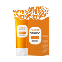 Face and Body Exfoliating Gel with Orange Enzymes, Deep Cleansing Moisturizing Facial Scrub, 3.5oz