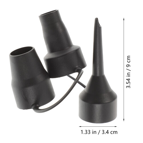 3Sets Zwarte Plastic Inflator Nozzle Koppen Voor Luchtpompen 1