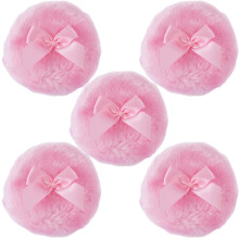 5pcs Large Fluffy Body Powder Puff SkinFriendly Soft Surface with EasyGrip Ribbon Handle