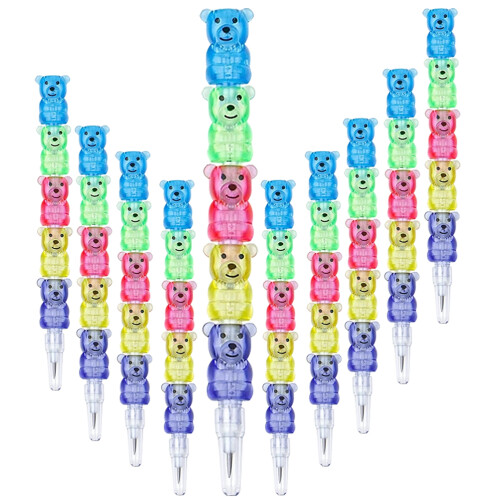 4 Count School Pencils Stackable For Kids Animal Stacking Cartoon 1