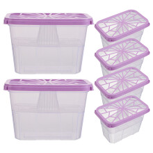 6Pcs Compact Refillable Dehumidifier Boxes Plastic for Home Wardrobe