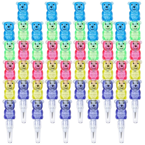 4 Count School Pencils Stackable For Kids Animal Stacking Cartoon