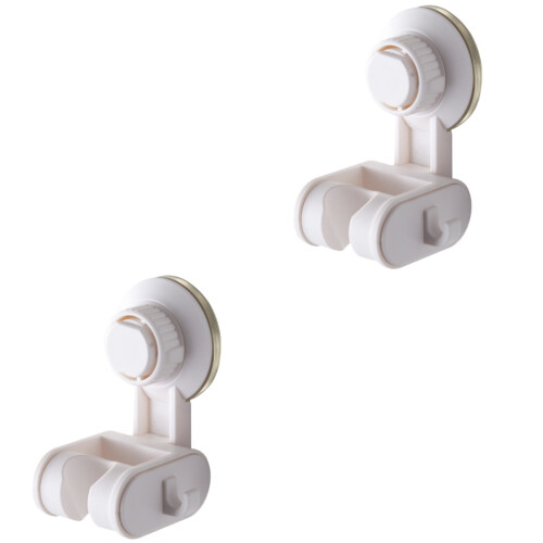 2Pcs Universal Shower Head Holder White Punch Free Suction Cup Bracket 1