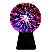 4 Inch Plasma Ball Touch and Sound Activated Lightning Lamp with Colorful Light Effects and AC Adapter