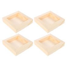 12Pcs DIY Wooden Photo Frames Beige Paintable Craft Frames for Canvas