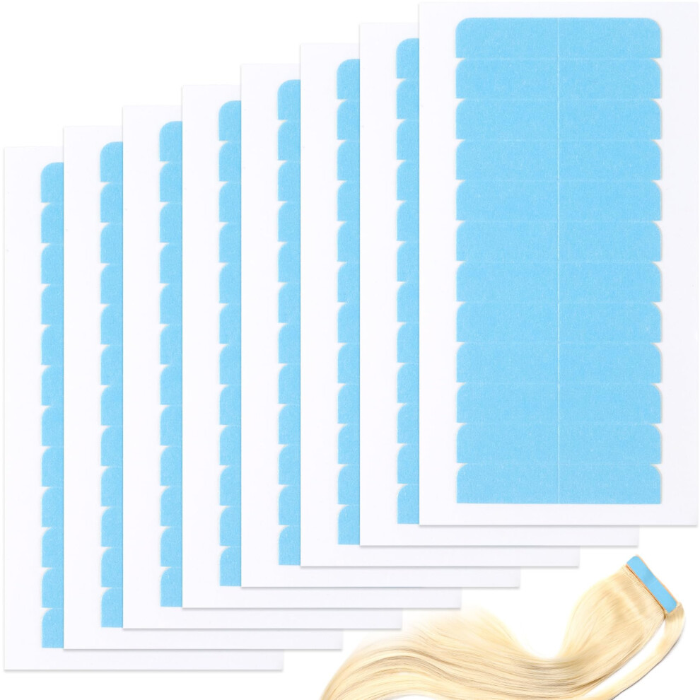 Hair Extension Tape Strips 192 Pcs UltraThin Strong Hold SkinFriendly for Tape In Extensions Blue