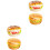 4Pcs Realistic PU Fake Burger Models Light Brown Kitchen Display 3