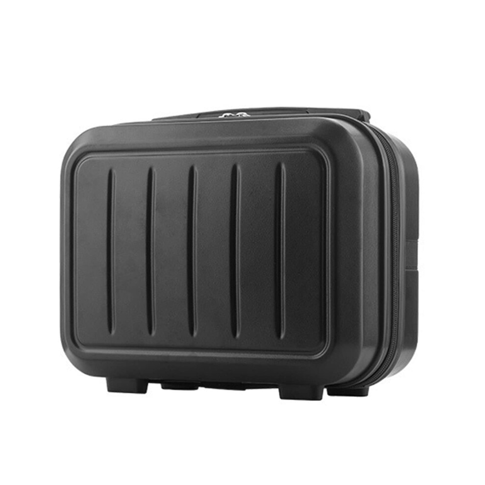Black 14 Inch Makeup Train Case Hard Shell Cosmetic Bag With Handle Carry On Travel Luggage For Women