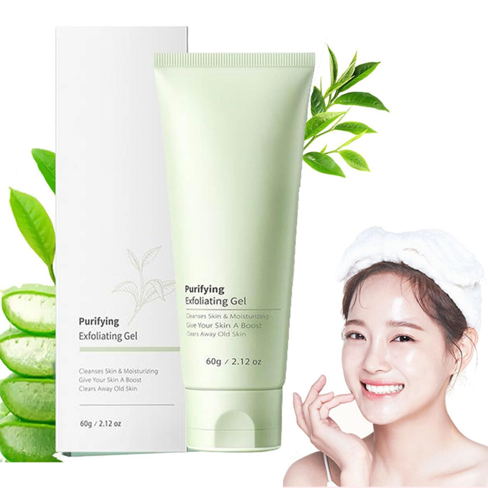 Green Face Exfoliating Gel Tea Face Scrub For Gentle Dead Skin Removal Hydrating Korean Skincare 2Oz
