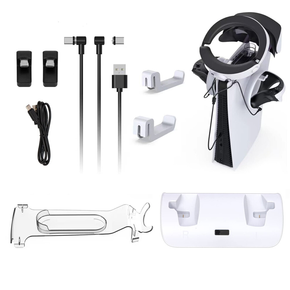 Accessories Kit For Ps Vr2 With Fast Magnetic Charging Dock, Headset And Controller Stand Organizer 9070919994159