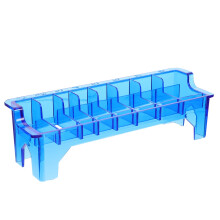 Hair Clipper Guard Organizer for Barbershop Blue Plastic Comb Storage Box with Easy Access