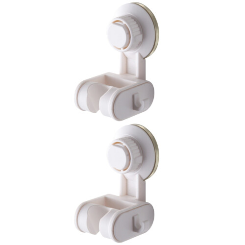 2Pcs Universal Shower Head Holder White Punch Free Suction Cup Bracket 2