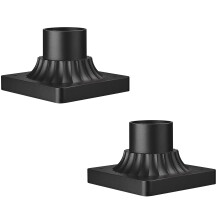 Outdoor Post Light Base 3 Inch Waterproof Matte Black Aluminum Pier Mount Adapter 2 Pack