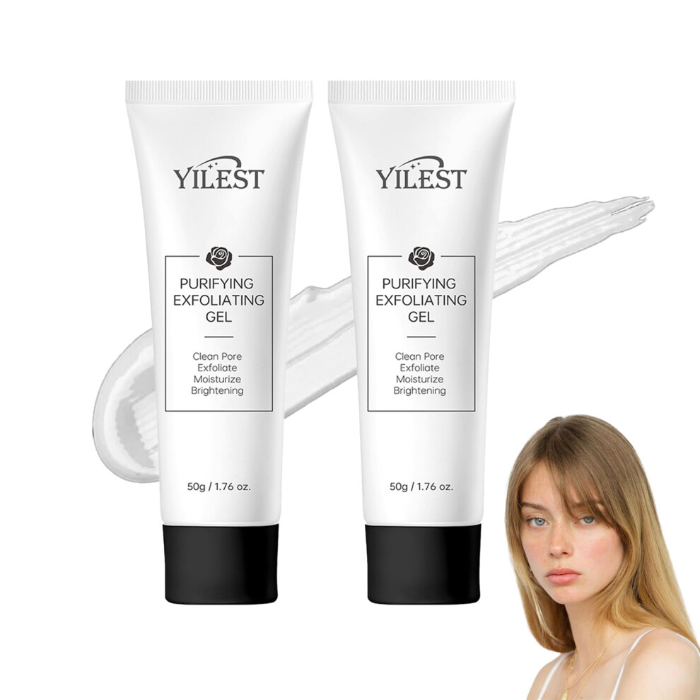 2PCS Exfoliating Gel with Deep Cleansing Scrub for Face and Body, Pore Purifying and Hydrating