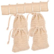 10pcs Cotton Linen Soap Saver Bags with Drawstring, Exfoliating Pouch for Bath and Handmade Soap