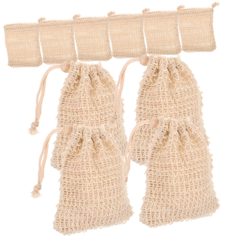 10pcs Cotton Linen Soap Saver Bags with Drawstring, Exfoliating Pouch for Bath and Handmade Soap