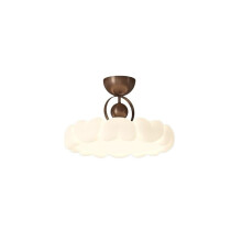 LED Flush Mount Ceiling Light Bedroom Lamp, ThreeColor Modes, Feather Shape, Warm Ambient Lighting