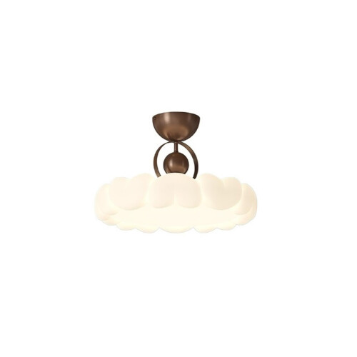 LED Flush Mount Ceiling Light Bedroom Lamp, ThreeColor Modes, Feather Shape, Warm Ambient Lighting