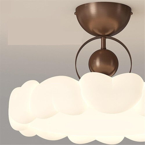 LED Flush Mount Ceiling Light Bedroom Lamp, ThreeColor Modes, Feather Shape, Warm Ambient Lighting 1