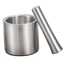 Garlic Press and Spice Grinder Set, Stainless Steel Crusher Bowl for Nuts, Herbs, Easy to Clean