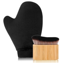 Self Tanning Mitt and Brush Set 2 in 1 Kit for Streak Lotion Application Face and Body