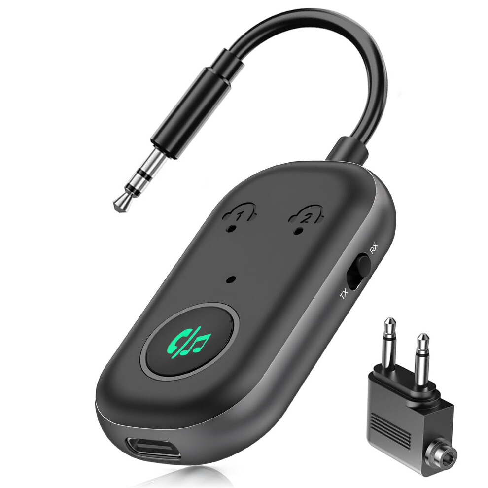 Bluetooth Transmitter Receiver Bluetooth 5.3 2In1 Wireless Audio Adapter For Tv Car Airplane 9174973520696