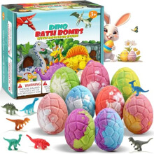 Qivatex Easter Gifts for Kids Dinosaur Bath Bombs, 9 Pack Natural and Organic Dino Bath Bombs Bubble Bath Gift Set, Perfect Birthday Gifts for Boys