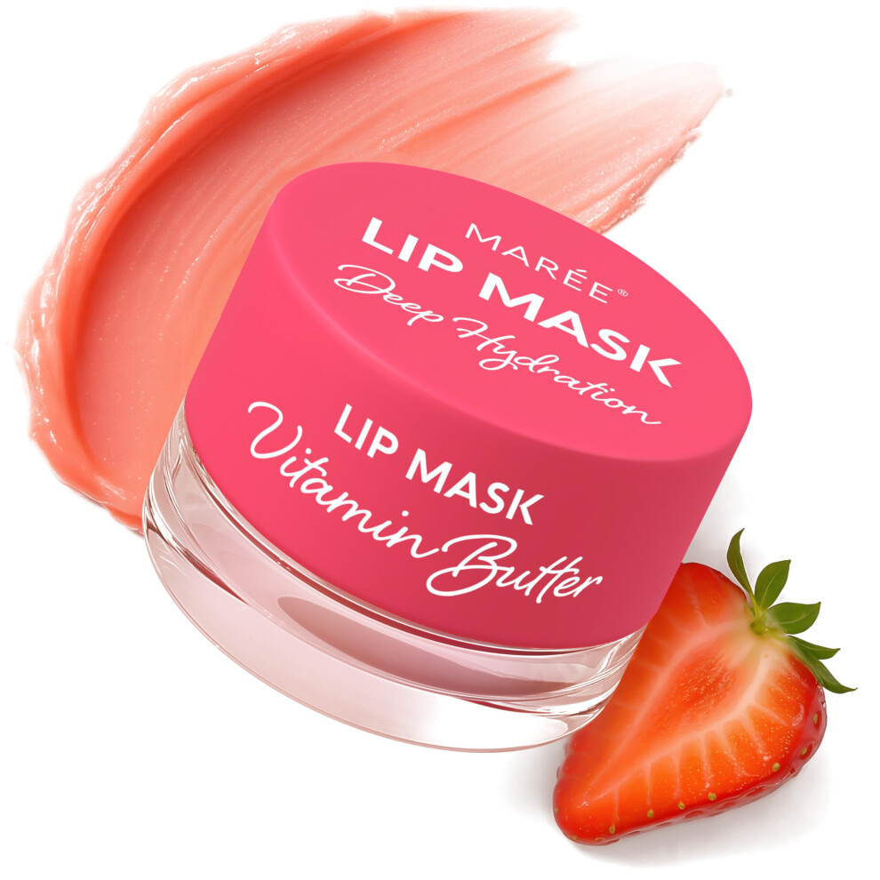 Overnight Lip Mask for Dry Lips with Hyaluronic Acid and Collagen, Deep Hydration and