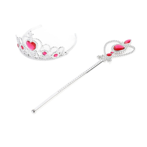 Prinzessin Krone & Zauberstab Set Glitzer 2
