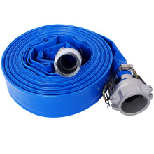 Heavy Duty PVC Pool Backwash Hose with Camlock Fittings, Reinforced Lay Flat Discharge Hose 50ft