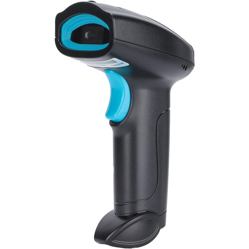 Wireless Barcode Scanner 2D QR Code Reader IP54 Waterproof 72Hr Battery for Retail Logistics Black Blue 1