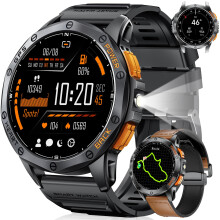 Smartwatch with GPS, 1.43in AMOLED, Sports Tracker, Bluetooth Calling, Compass, Heart Rate, SpO2, 5ATM Waterproof, Long Battery for Android iOS