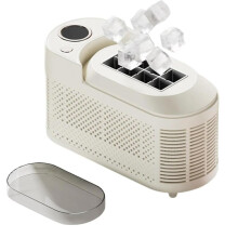 Portable Countertop Ice Maker, Fast 8 Cubes in 10 Mins, Mini for Home Camping Car with 12V Adapter White