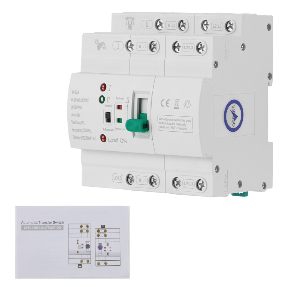 Automatic Transfer Switch 4 Pole 63A 400V For Three Phase Uninterrupted Power Supply 9070919969485