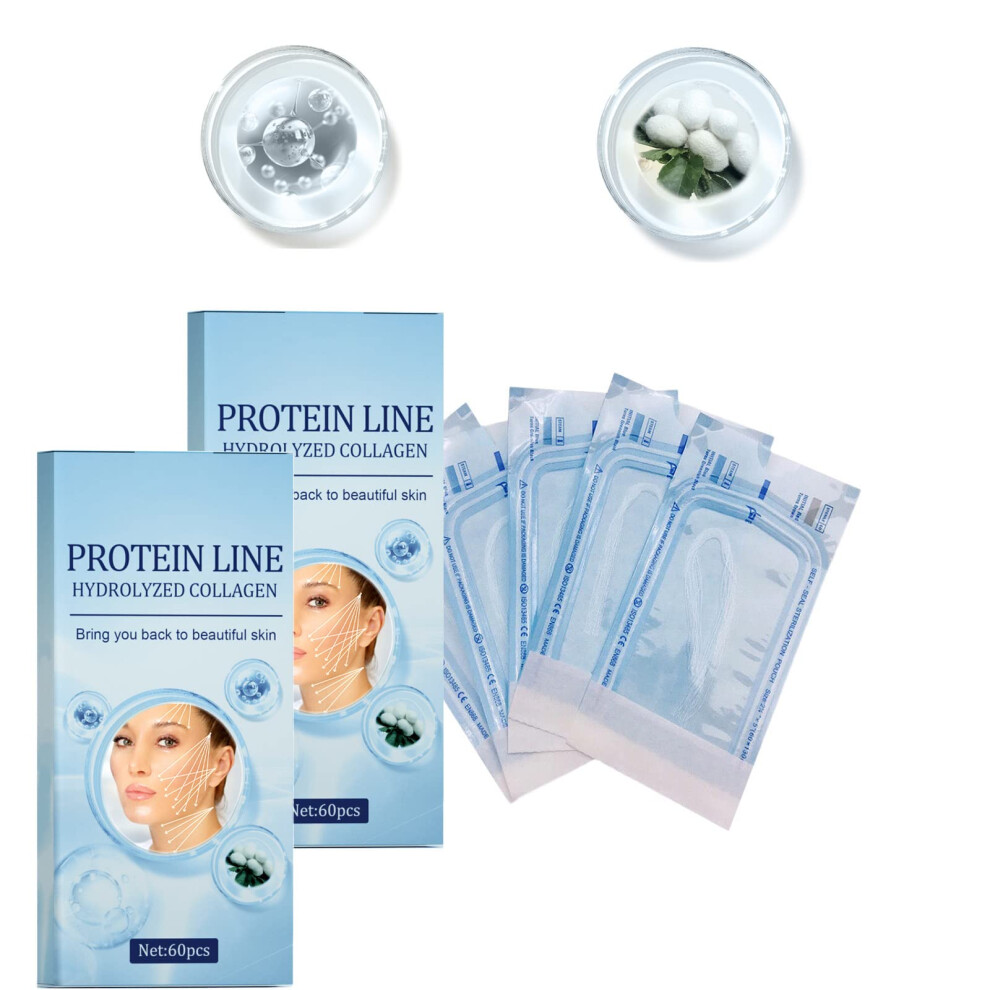 Collagen Lifting Threads Set for Face Lifting and Wrinkle Smoothing, Korean Soluble Protein, 2 Box 120 Pcs