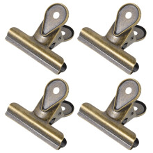 4Pcs Coffee Metal Bulldog Clips Vintage Clamp for Home Office