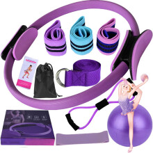 Pilates Essentials Kit for Women, Pilates Ring and Ball Set, 25 cm Resistance Band, Booty Bands