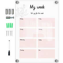 1Set Erasable Acrylic Hanging Planning Board Sign for Door Or Wall