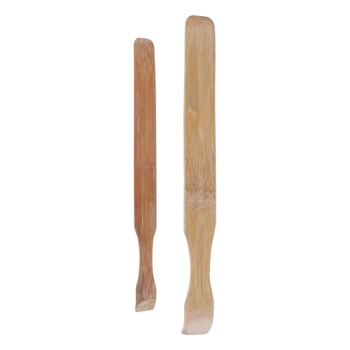 2Pcs Bamboo Paddle Pottery Tools Khaki for Clay Compression & Trimming