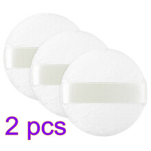 2 Pieces Short Plush Puff Travel Body Dusting Powder With For Toddler