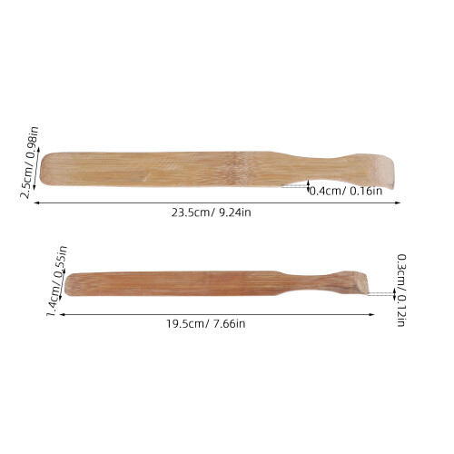 2Pcs Bamboo Paddle Pottery Tools Khaki for Clay Compression & Trimming 2